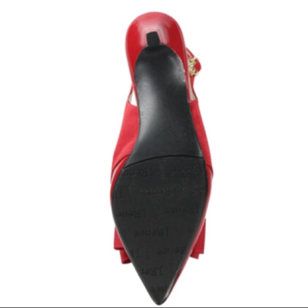 J. Renee Red kitten heels pumps with bow on toes  ♥️♥️♥️ 👠 NEW IN BOX!!! - Picture 6 of 8